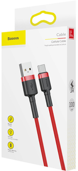 Купить Кабель Baseus Cafule Series USB/USB-C 1m CATKLF-B09 (Red/Red)